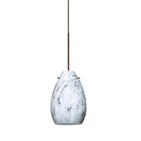 Besa Lighting Besa Pendant Pera 6 Bronze Marble Grigio 1x50W Halogen 1XP-1713MG-BR